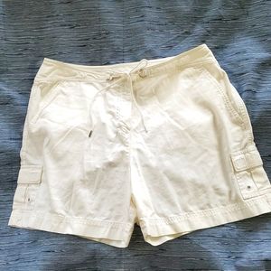 White size 14 Talbots cargo shorts with nautical rope tie